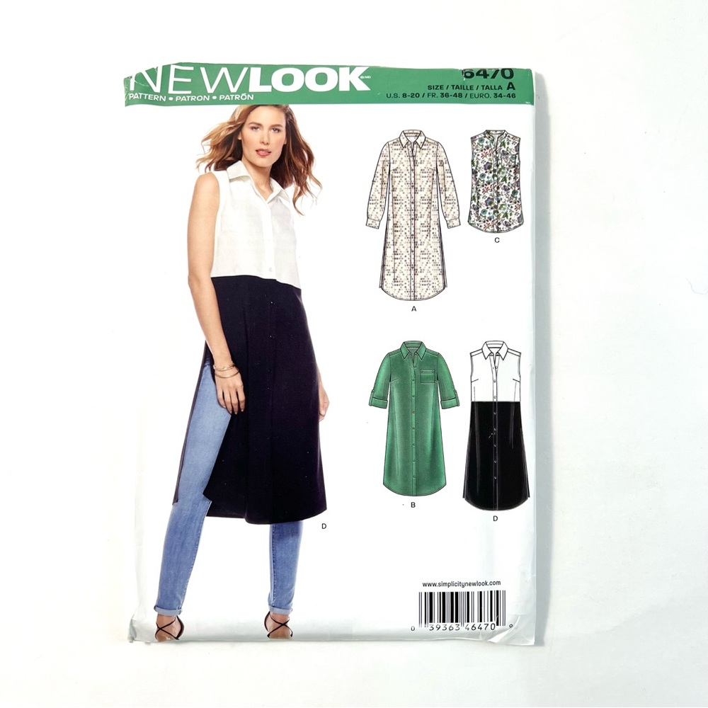 New Look Dress Pattern 6470 - Black, White, Green